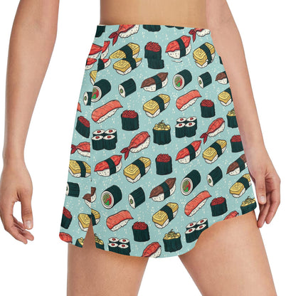 Sushi Pattern Design 17" Golf & Pickleball Skort with Pockets