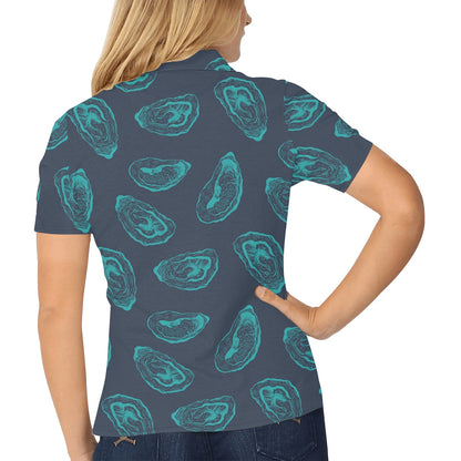 Oyster Pattern Print Design 01 Women's Polo Shirt