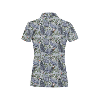 Guinea Fowl Print Design LKS402 Women's Polo Shirt