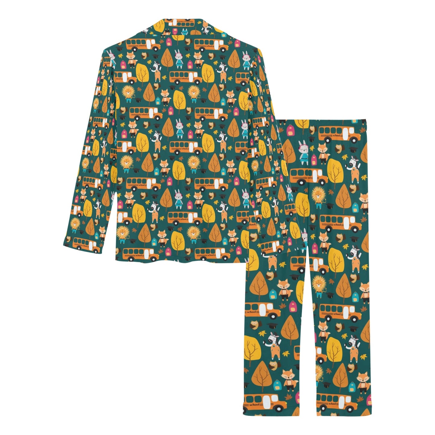 School Bus Print Design LKS309 Women's Long Pajama Set