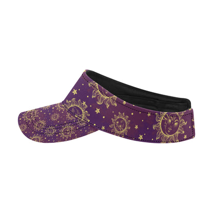 Sun Moon Star Design Themed Print Unisex Sun Visor