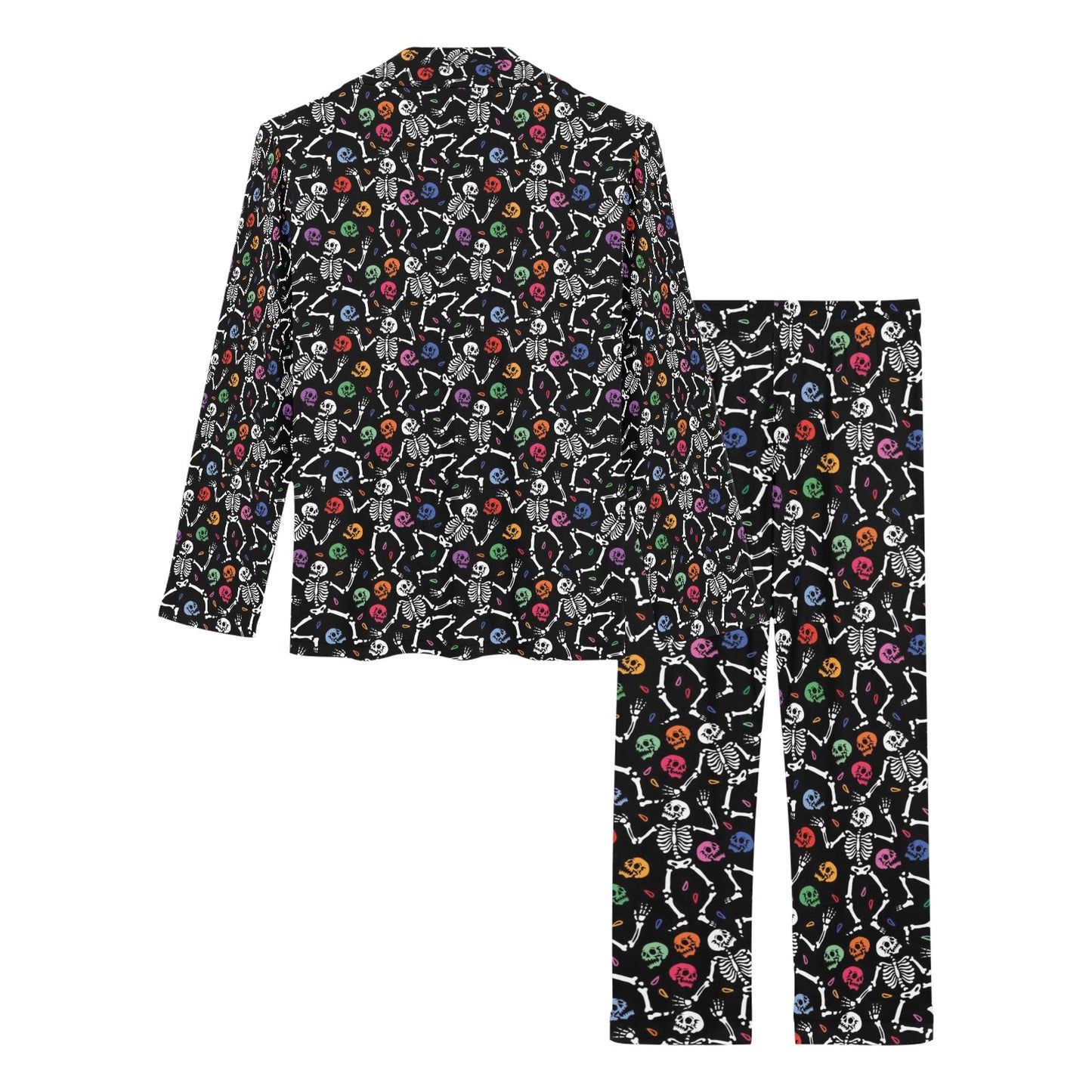Skeleton Print Design LKS307 Women's Long Pajama Set
