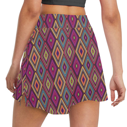 Southwestern Print 17" Golf & Pickleball Skort with Pockets