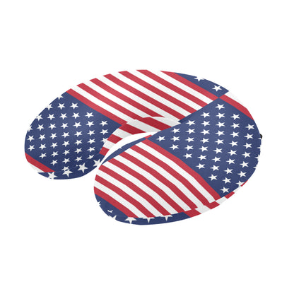 Patriotic US Flag Pattern Print Design A03 U-Shaped Travel Neck Pillow
