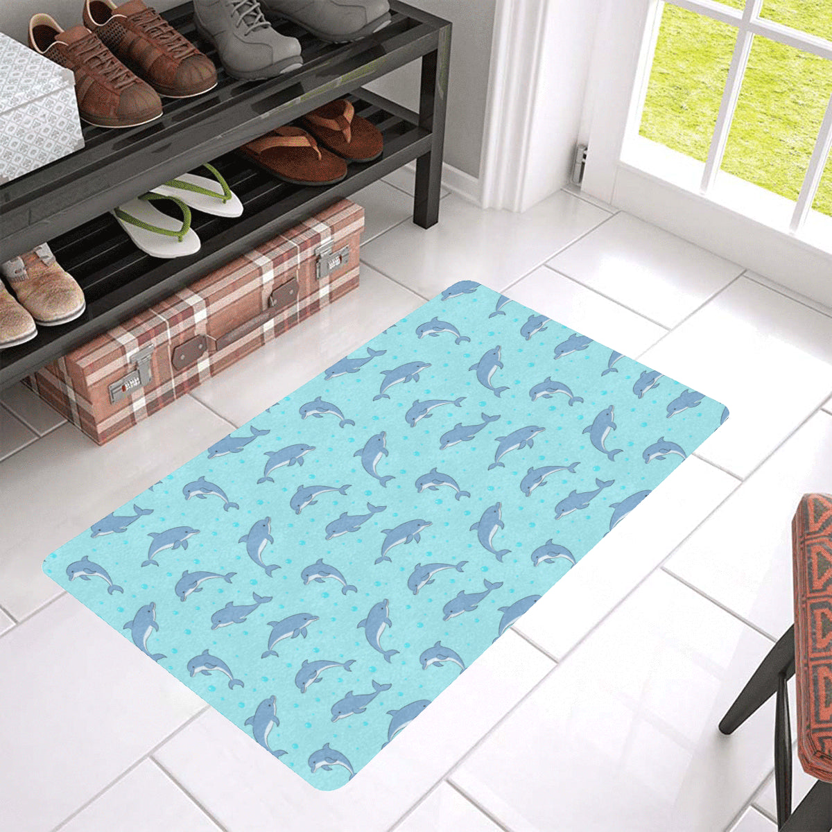 Dolphin Baby Cute Print Pattern Rubber Doormat