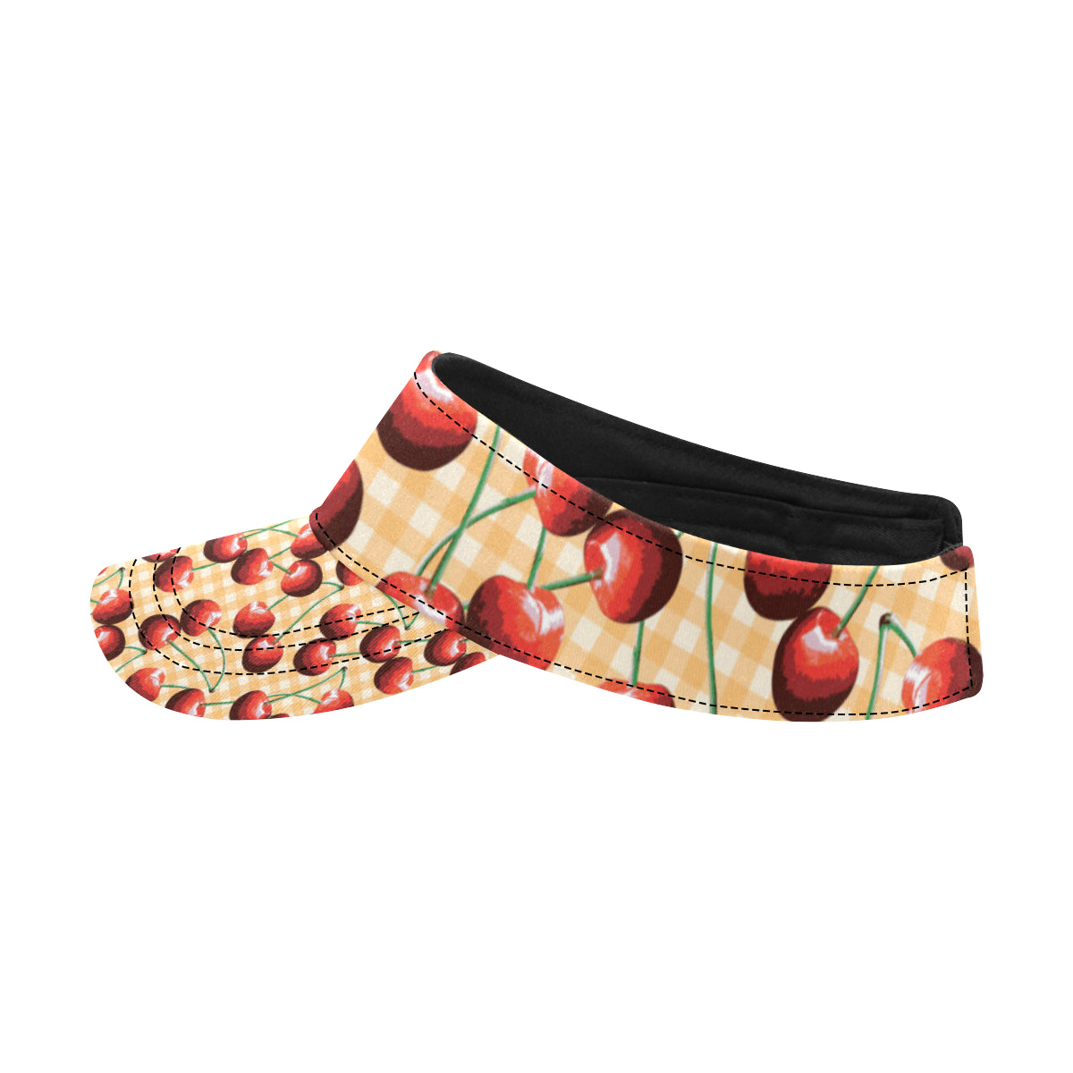 Cherry Orange Plaid Print Unisex Sun Visor