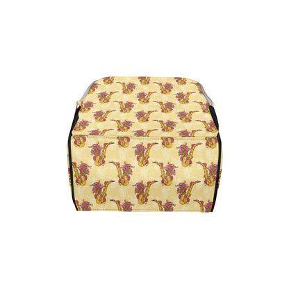 Saxophone Pattern Print Design 04 Diaper Bag Backpack