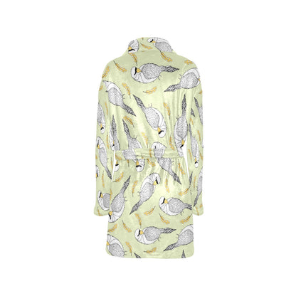 Parakeet Pattern Print Design A03 Women's Fleece Robe