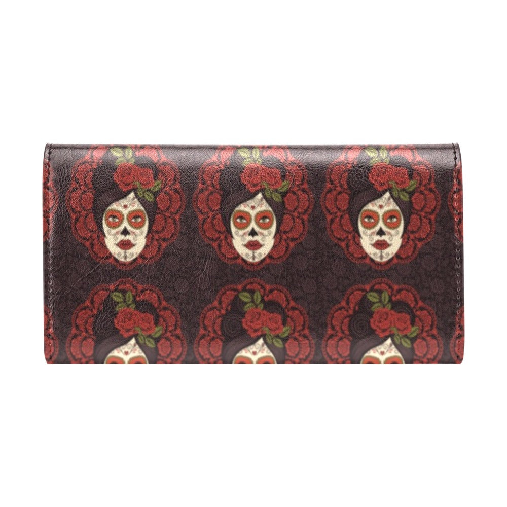 Day of the Dead Mexican Girl Women's Trifold Wallet
