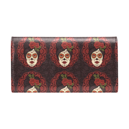 Day of the Dead Mexican Girl Women's Trifold Wallet