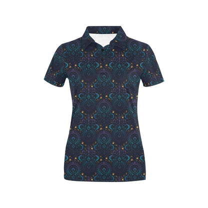 Celestial Pattern Print Design 06 Women's Polo Shirt