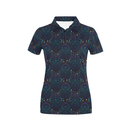Celestial Pattern Print Design 06 Women's Polo Shirt