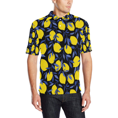 Lemon Pattern Print Design LM01 Men Polo Shirt