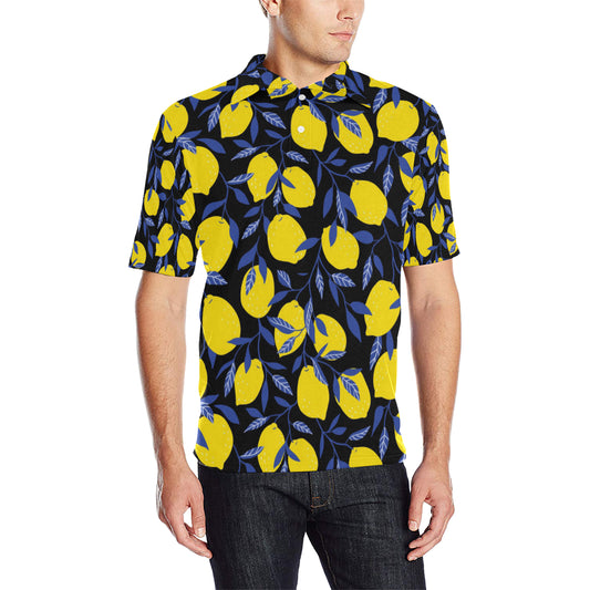 Lemon Pattern Print Design LM01 Men Polo Shirt