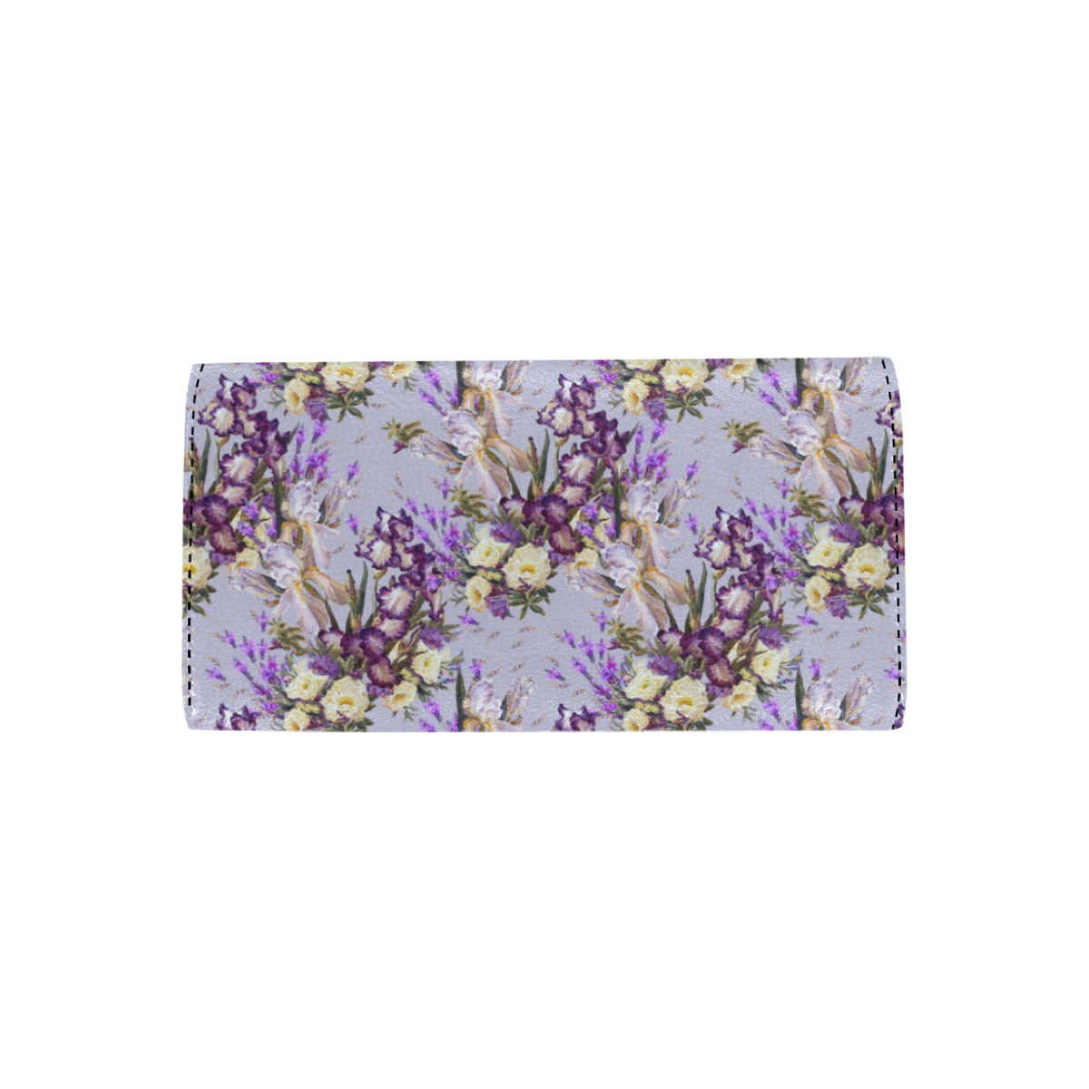 Iris Pattern Print Design IR07 Women's Trifold Wallet