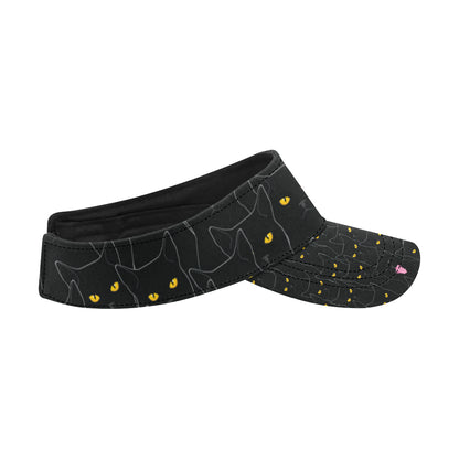 Black Cat Yellow Eyes Print Pattern Unisex Sun Visor
