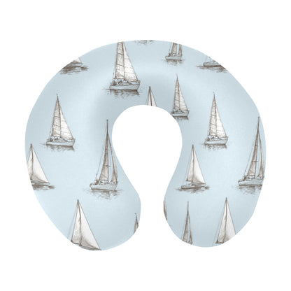 Sailing Ships Pattern Print Design A01 U-Shaped Travel Neck Pillow