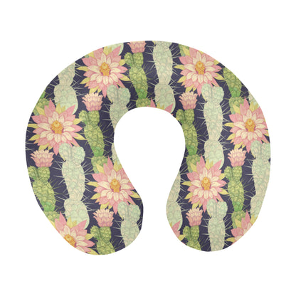 Cactus Pattern Print Design 01 U-Shaped Travel Neck Pillow