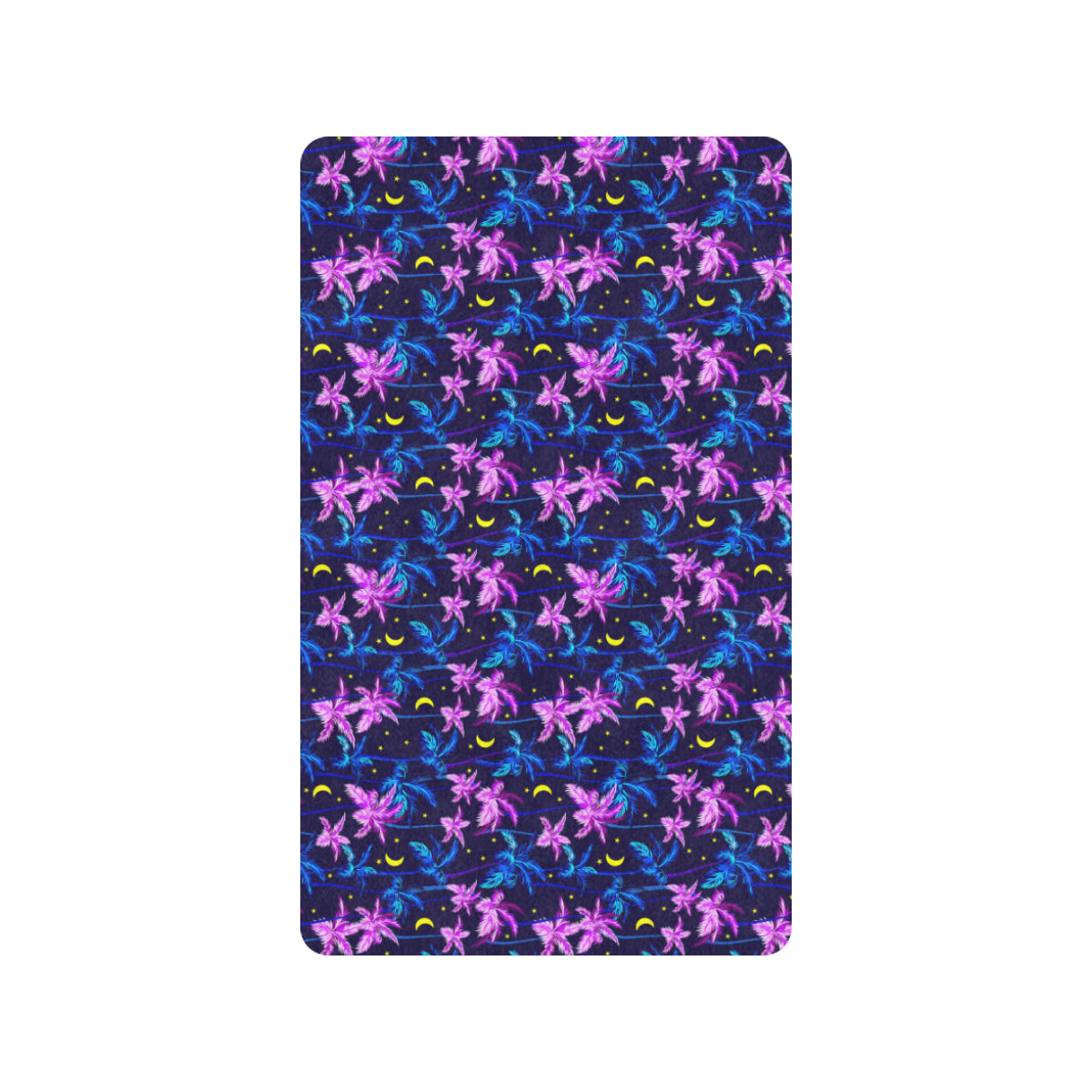 Palm Tree Night Scene Design Print Rubber Doormat