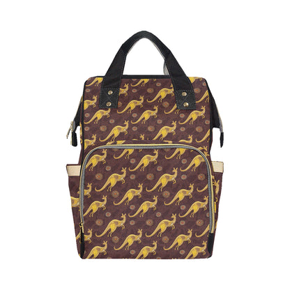 Kangaroos Aboriginal Pattern Print Design 08 Diaper Bag Backpack