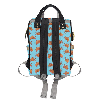 Brow Sea Turtle Print Pattern Diaper Bag Backpack