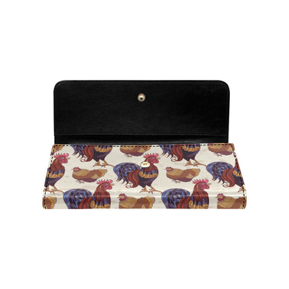 Rooster Pattern Print Design A03 Women's Trifold Wallet