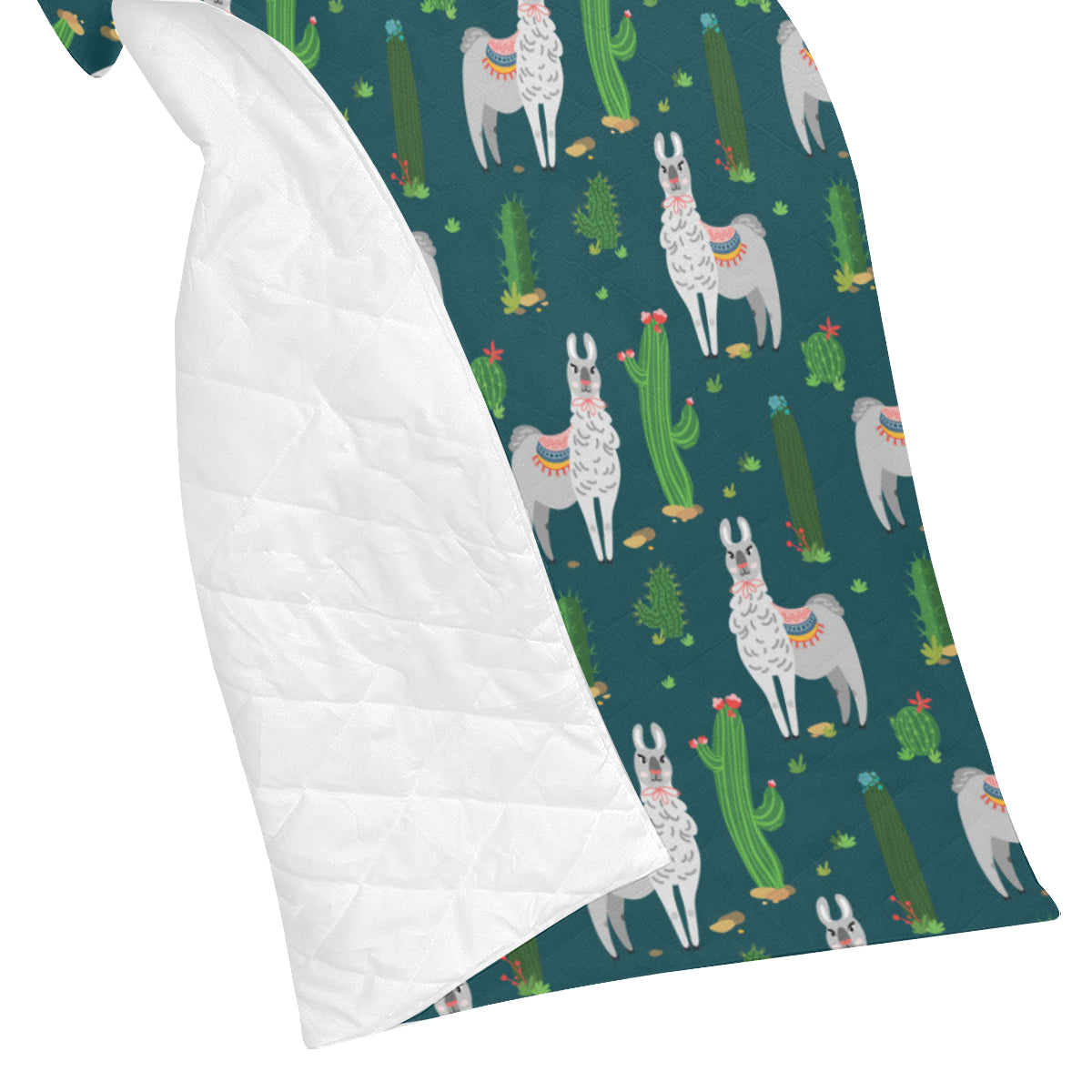 Llama Cactus Pattern Print Design 013 Premium Quilt
