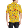 Emoji Face Print Pattern Men Polo Shirt