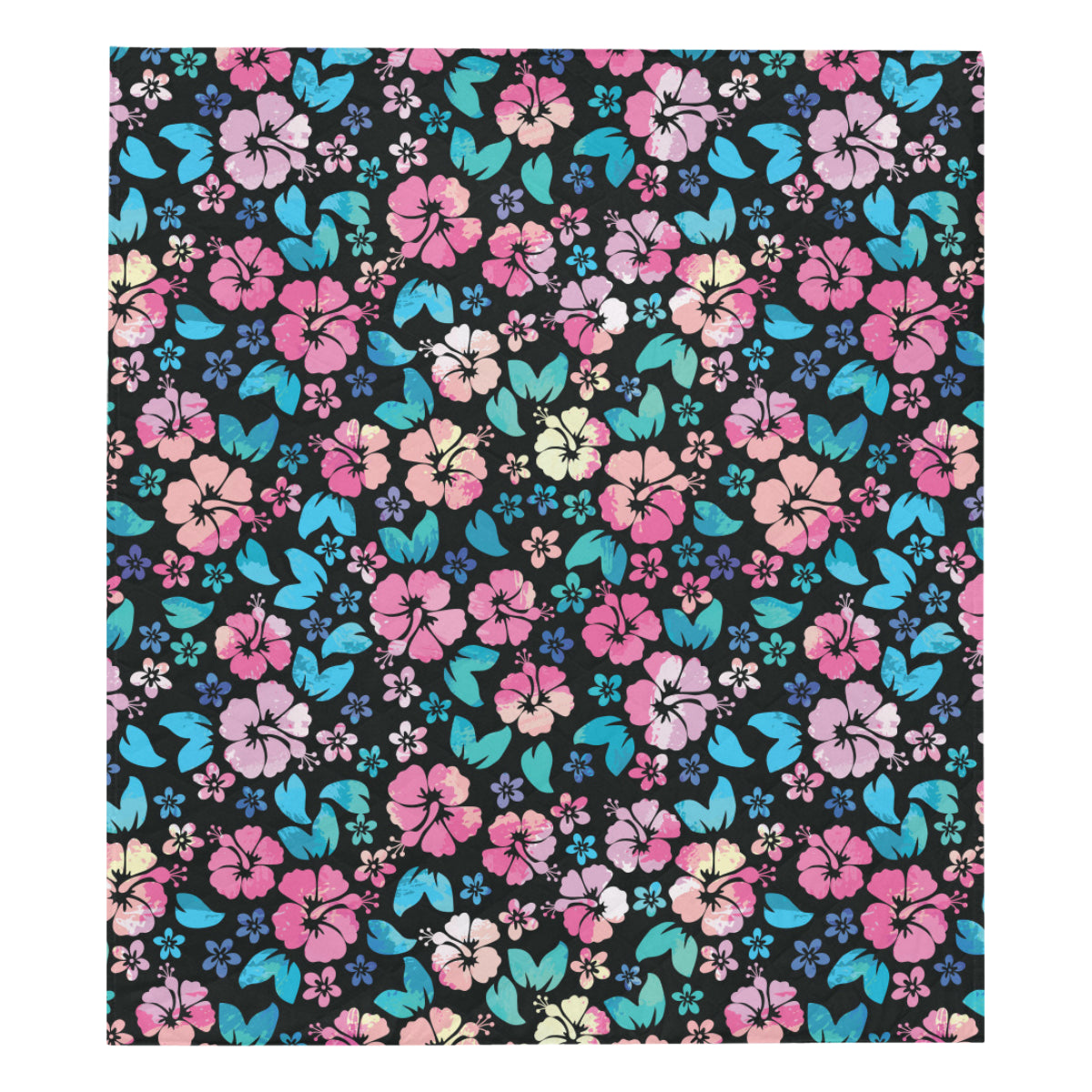 Pink Hibiscus Hawaiian Flower Premium Quilt