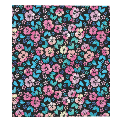 Pink Hibiscus Hawaiian Flower Premium Quilt