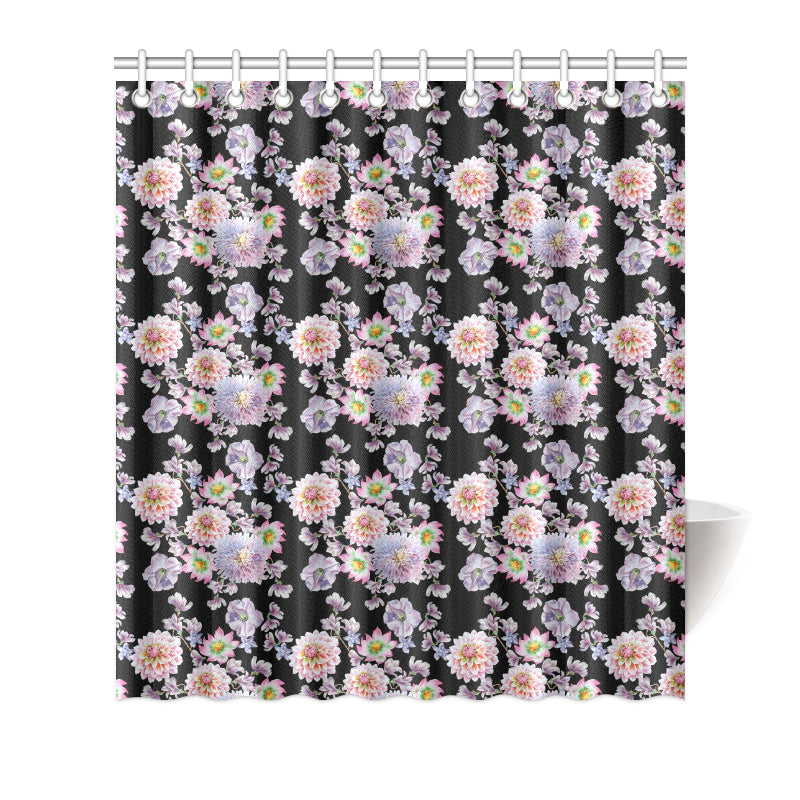 Dahlia Pattern Print Design DH012 Shower Curtain