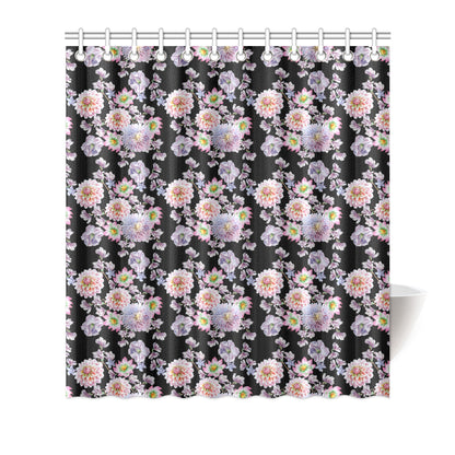Dahlia Pattern Print Design DH012 Shower Curtain