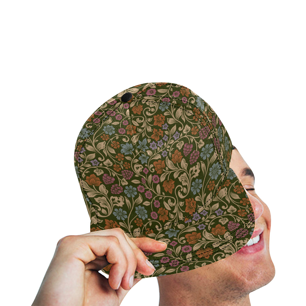 Floral Vintage Print Pattern Snapback Cap