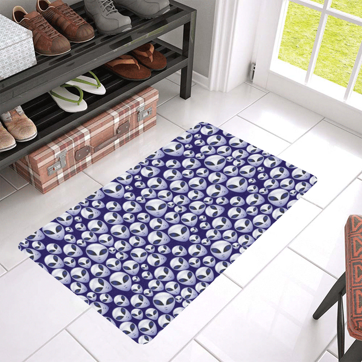 Alien Head Extraterrestrial Rubber Doormat