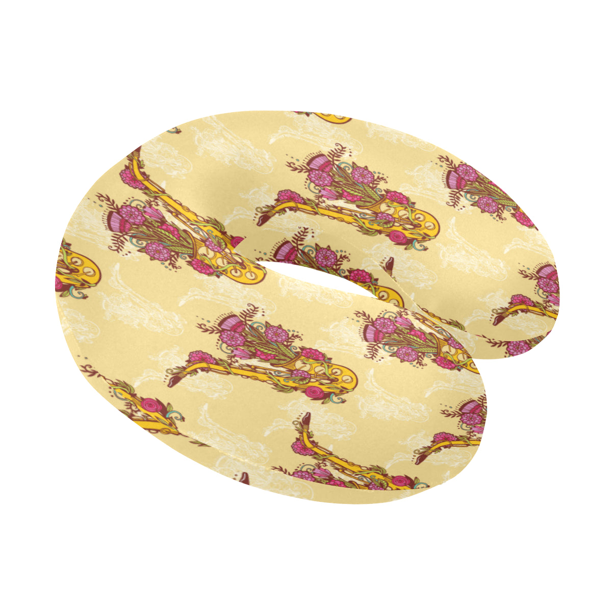 Saxophone Pattern Print Design 04 U-Shaped Travel Neck Pillow