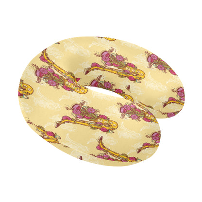 Saxophone Pattern Print Design 04 U-Shaped Travel Neck Pillow
