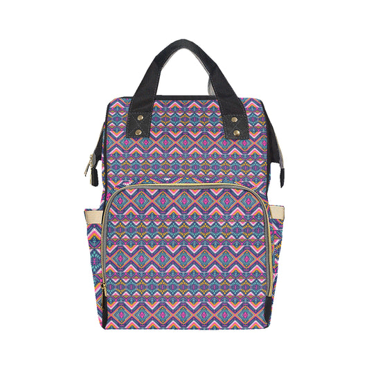 Indian Navajo Pink Themed Design Print Diaper Bag Backpack