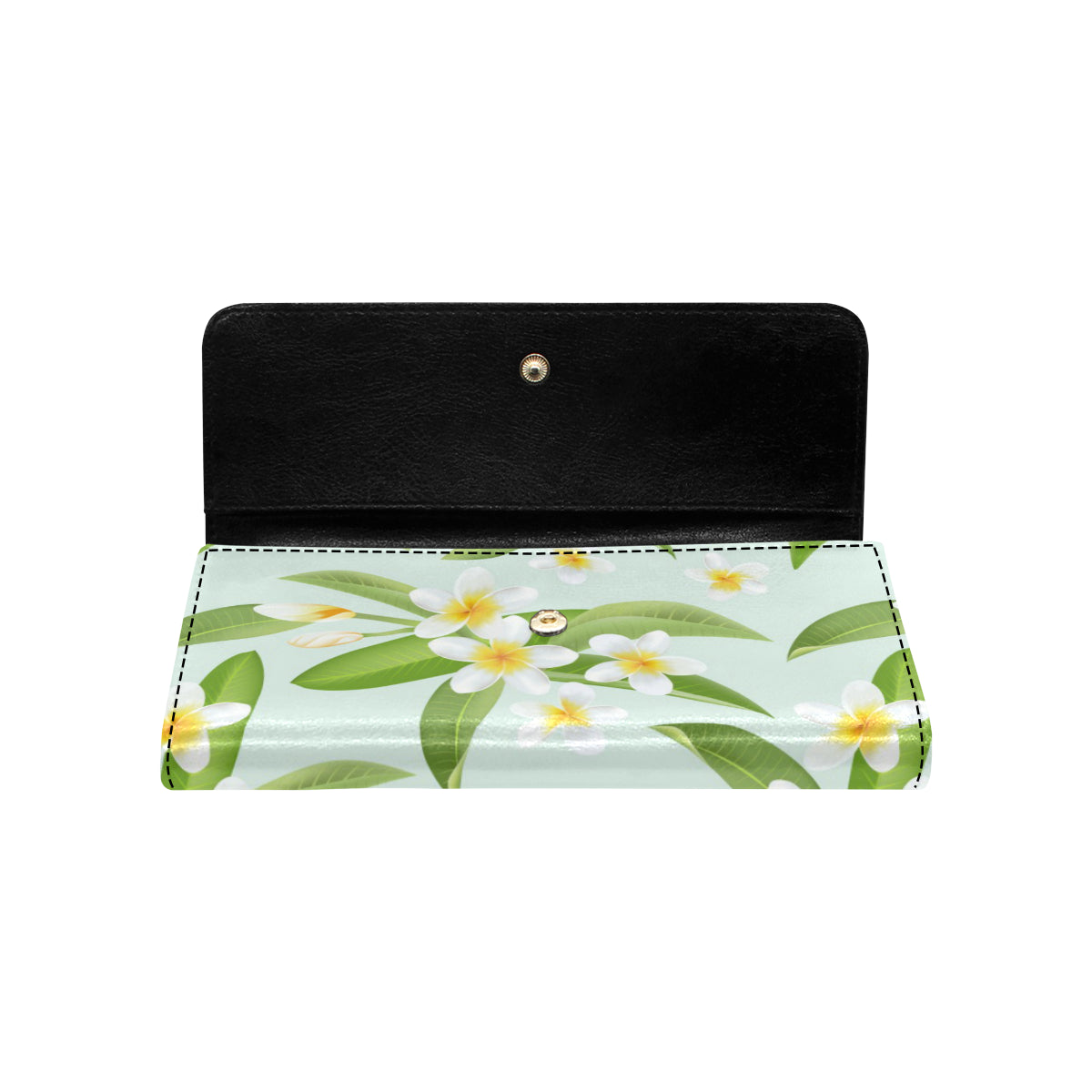 Yellow Plumeria Pattern Print Design PM024 Women's Trifold Wallet
