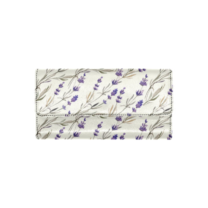 Lavender Pattern Print Design 01 Women's Trifold Wallet