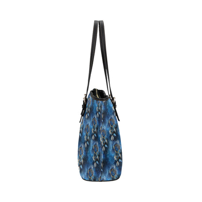 Eagles Dream Catcher Themed Leather Tote Bag