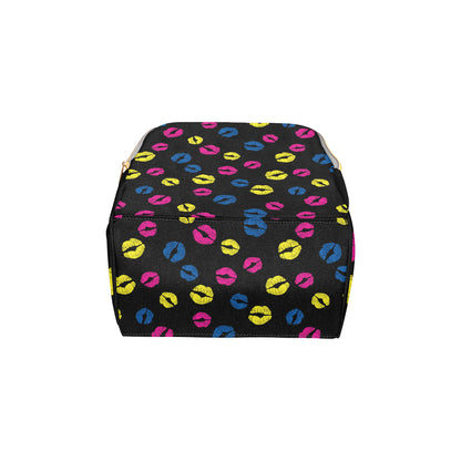 Lip Neon Color Pattern Print Design 01 Diaper Bag Backpack