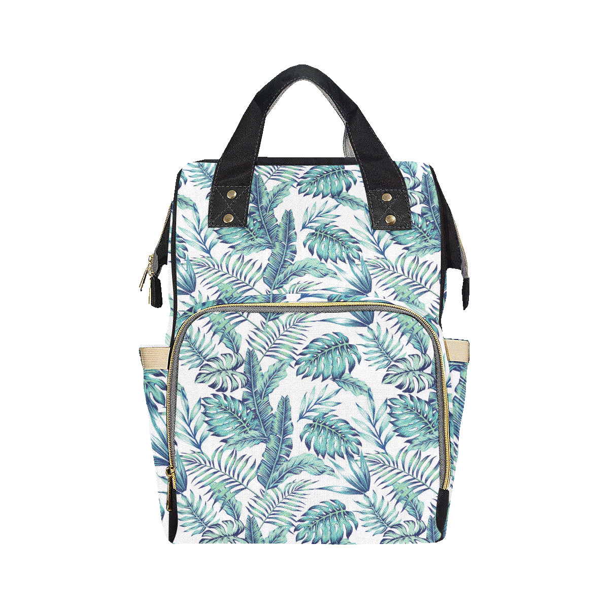 Pattern Tropical Palm Leaves Diaper Bag Backpack