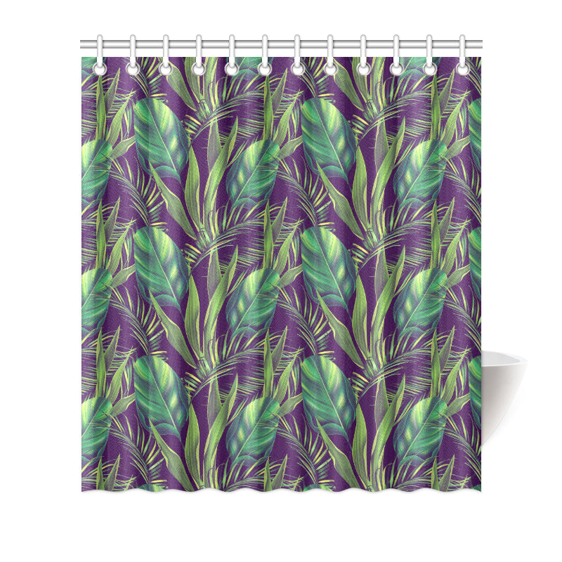 Palm Leaves Pattern Print Design PL03 Shower Curtain