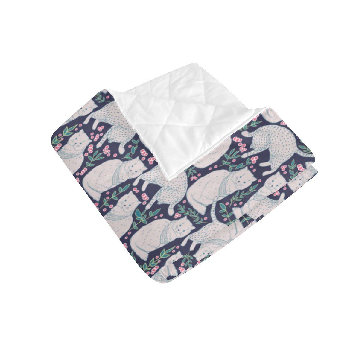 Cat Pattern Print Design 06 Premium Quilt