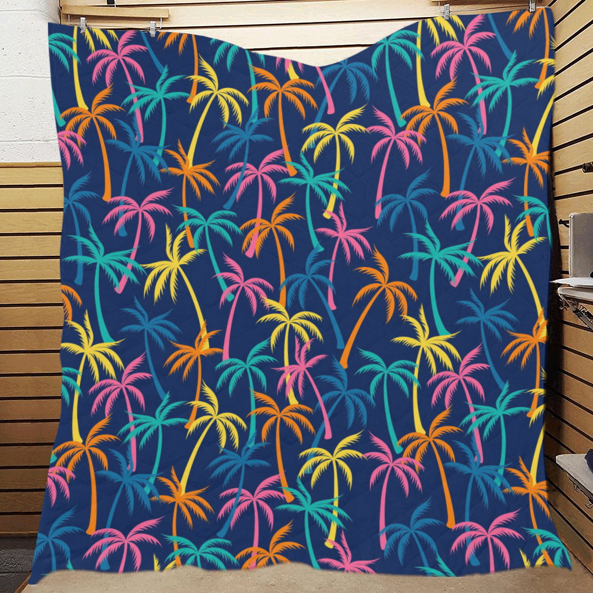 Palm Tree Pattern Print Design PT013 Premium Quilt