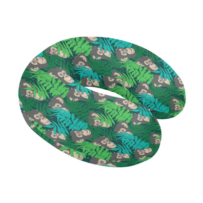 Chimpanzee Pattern Print Design 01 U-Shaped Travel Neck Pillow