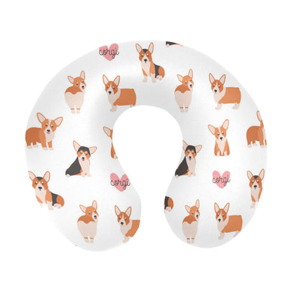 Cardigan Welsh Corgis Pattern Print Design 02 U-Shaped Travel Neck Pillow