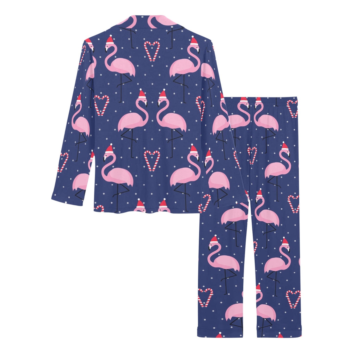 Flamingo Christmas Women's Long Pajama Set