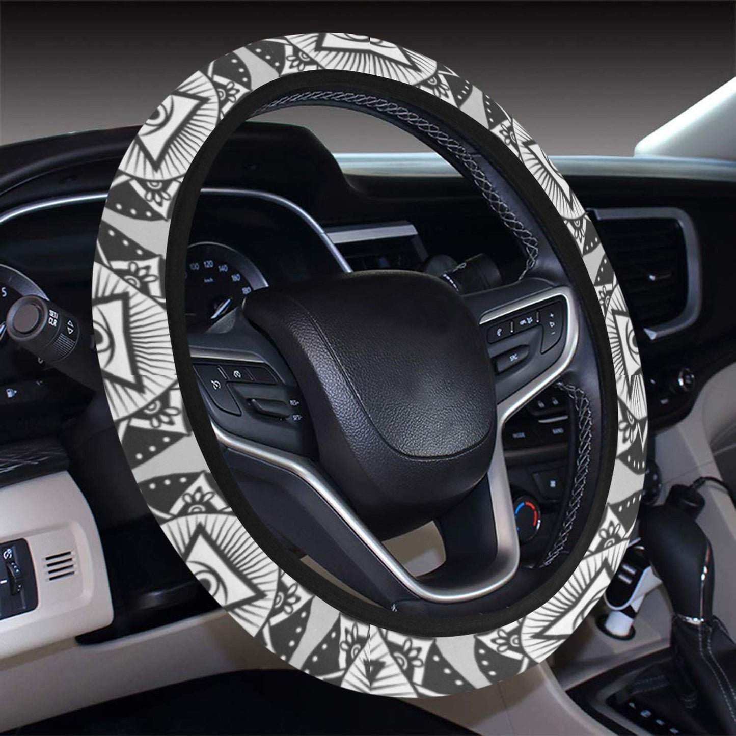Third Eye Print Design LKS301 Steering Wheel Cover with Elastic Edge
