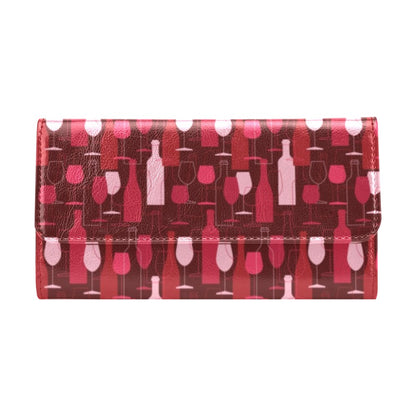 Wine Print Design LKS304 Women's Trifold Wallet
